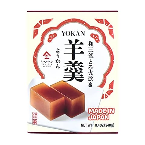 Traditional Japanese Wagashi Sweets Yokan - Sweet Koshian Anko Paste Jelly Cake, Wasanbon Sugar, No Coloring, Gluten Free, Made in Japan 240g(8.4OZ)【YAMASAN】 Cover