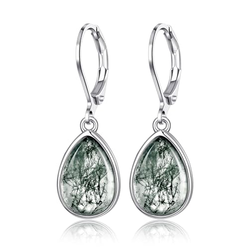 TALYKONG Moss Agate Earrings for Women...