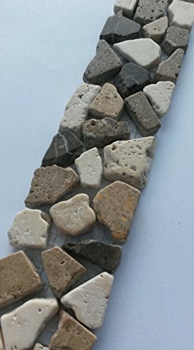 Bruchstein Mosaik B479 - Cenefa (5 x 30 cm, piedra natural)