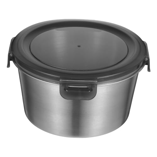 BESTYASH Crujiente Contenedores De Bocadillos Contenedores De Preparación De Alimentos Envases De Helado Organizador De Nevera Soporte para Helado Cubos De Nevera Plata Acero Inoxidable