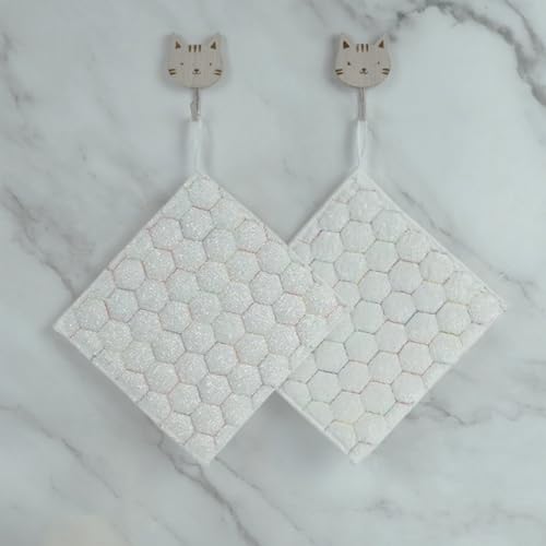 Generico Dish Rags, Wire Dishcloth, Double Sided Quick Drying Reusable Cleaning Cloths 5 Pack 7.09x7.09 Inches for, Camping, Bathroom, Lens, Bowl, Car, Table, Dusting, Kitchen Appliance Use - immagine 4