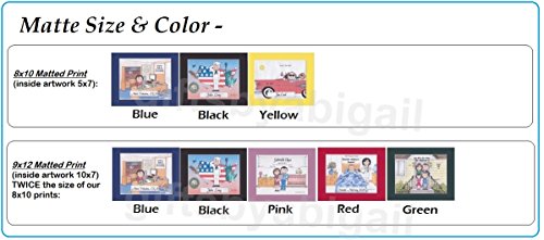 Elementary School Teacher Personalized Custom Cartoon Person Picture Pic Gift Matted Print 8X10" #TOP2