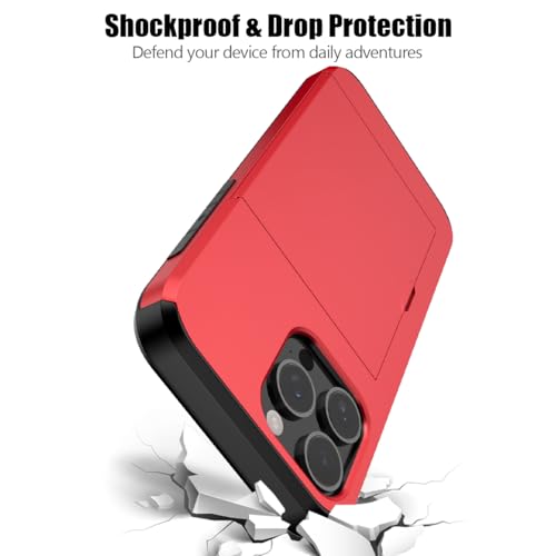 Nvollnoe for iPhone 15 Pro Max Case with Card Holder Red by Nvollnoe - Used condition - Image 5