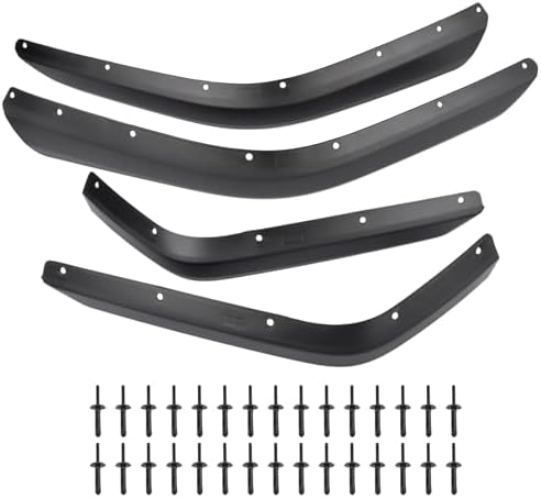 Fudatong Black ABS Fender Flares For 2018-2024 Jeep Wrangler JL/JLU - Front & Rear Wide Coverage, No Drill Install