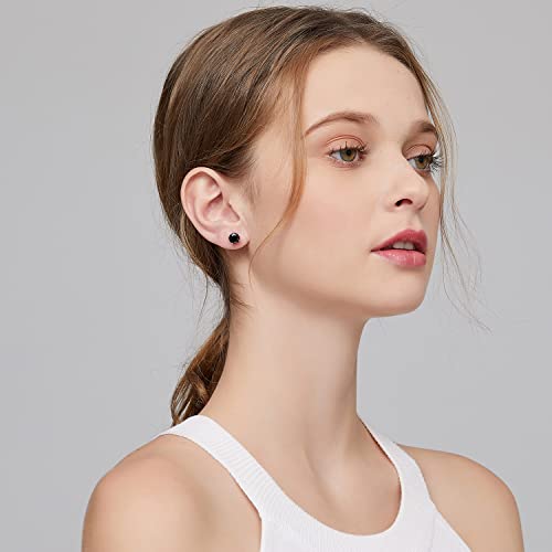 Black Stud Earrings Black Cubic Zirconia Earrings Fake Black Diamond Earrings Women Black Earrings Studs 6Mm Black Cz Earrings Black Stone Earrings For Women Silver Black Cz Stud Earrings For Women #TOP3