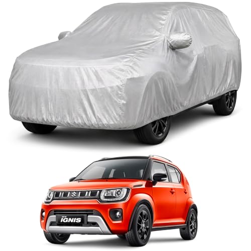 Image of Autofact Car Body Cover Compatible with Ignis | Custom Fit Car Cover | 100% Water-Resistant| Triple-Stitched Lightweight Fabric | Dustproof | Indoor & Outdoor Use | Elastic Bottom