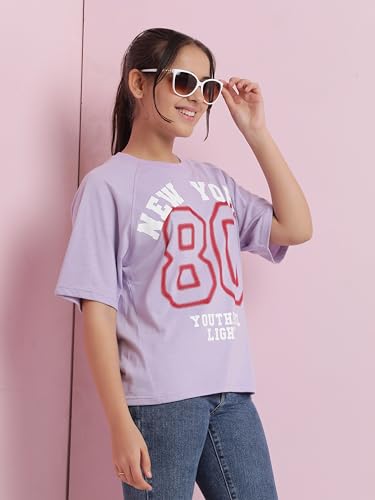 Image of Li'l Tomatoes Girls Crop T-Shirt | 100% Cotton | Graphic Printed Casual Top | Soft & Breathable Summer Wear | 9-16 Years