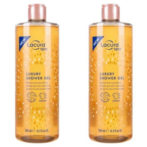 2 x Lācura | Spa Luxury Shower Gel | Vitamin E | Jojoba Oil |Vitamin E + moisturisers - 500ml