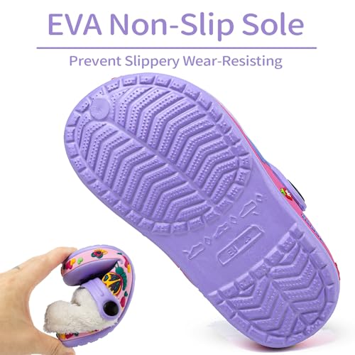 Image of Toddler Lined Clog Slippers Winter Garden Sandals Kids House Shoes Warm Slip On Sneakers Cartoon Slides for Boys and Girls Children Indoor Outdoor