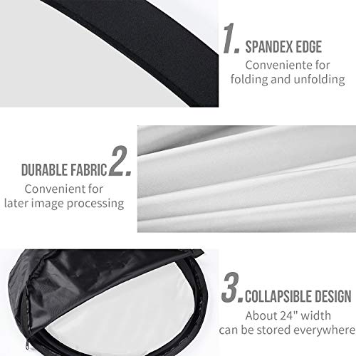 Koopro 5’×7’ Collapsible Twist Background Double-Sided Pop Up Flex Backdrops Chroma Black & White Portrait Screen Professional Video Photography and Television Studio Props with Carrying Case - Image 5