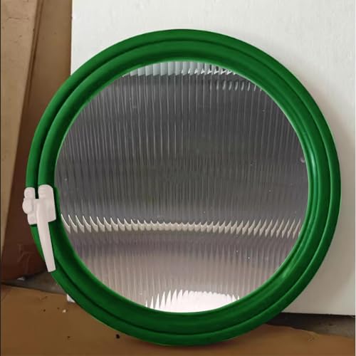 HEFJIAYCIQ Aluminium Alloy Rotatable Round Window, Tempered Glass Wall Décor Porthole Window with Handle, Kitchen Home Decor Casement Window,Green 1,50cm/19.6in