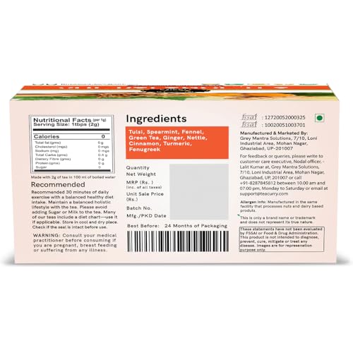 Image of TEACURRY PCOS Tea (30 Tea Bags, 1 Month Pack) - Helps with PCOS, Cycle and Weight Wellness - She Balance Tea, 60 Gms