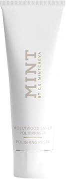 Mint Hollywood Smile polishing Paste with whitening Effect 1x 75 ml - Professional Teeth Cleaning at Home - Effective deep Cleaning - Smooth, White Teeth - Microplastic-Free - by Dr. Mintcheva