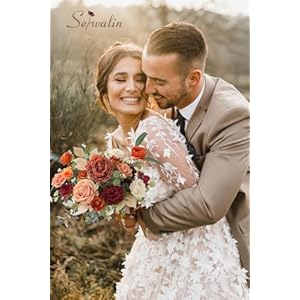 Serwalin Artificial Orange Marigold Flowers Fall Fake Wedding Cake Flowers for DIY Bouquets Bridal Shower Centerpieces Floral Arrangements Decor