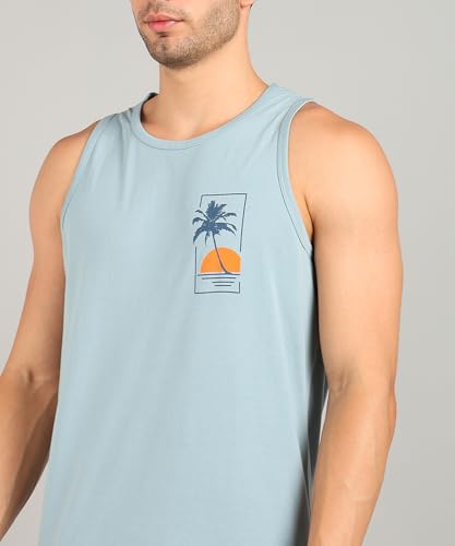 Image of Alan Jones Clothing Men's Cotton Sleeveless Regular Fit T-Shirt
