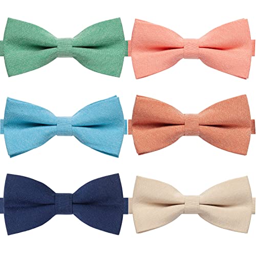 Image of AUSKY 8 PACKS Elegant Adjustable Pre-tied Bow Ties for Men Boys (1&4&5&6&8 Pack for option)