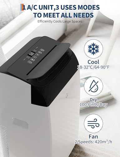 Image of Garvee 3-in-1 Portable Air Conditioner, 14000 BTU (10200 BTU SACC) AC Unit