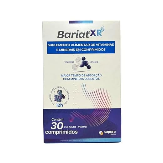 Suplemento Alimentar Multivitamínico Vitaminas Minerais Essenciais Bariat XR 30 Comprimidos