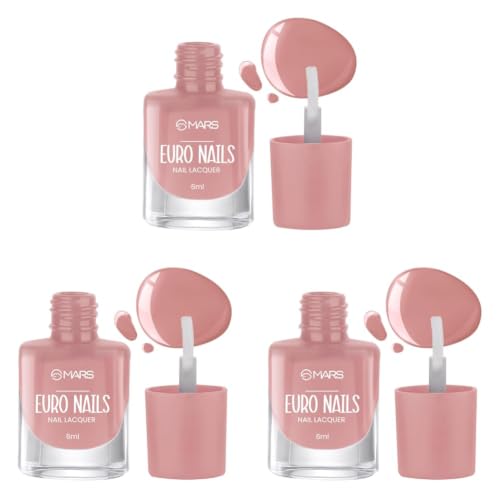 Image of MARS EURO Nail Lacquer | Glossy Gel Finish | Rich Pigmentation | Chip Free | Quick Drying Formula | Long Lasting Nail Polish for Women | (6.0 ml) (Shade-12) (Pack of 3)