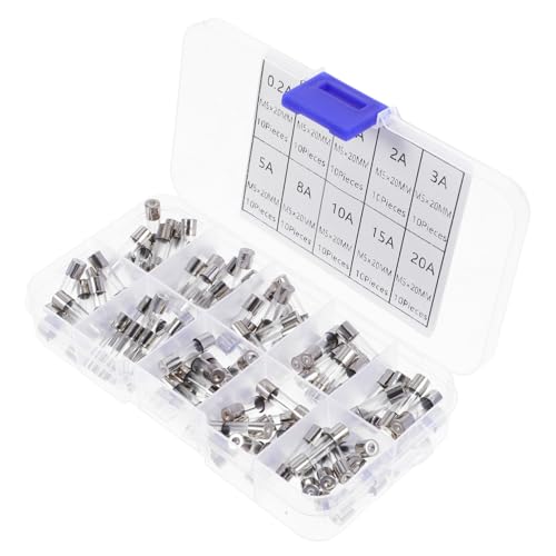 Holibanna Set de Fusibles de Vidrio Rápida Acción Kit con Contenedor para Electrodomésticos y Electrónica miniatura 1