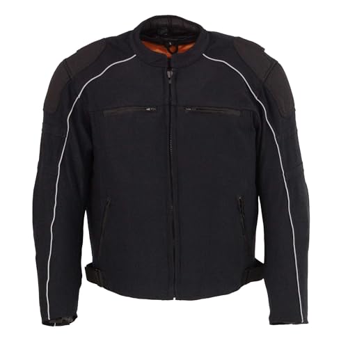 Image of Milwaukee Leather Men's CE Armored All-Season Motorcycle Jacket - 4X-Large | All Seasons, Impact Protection ,Textile Racer Design, Vented
