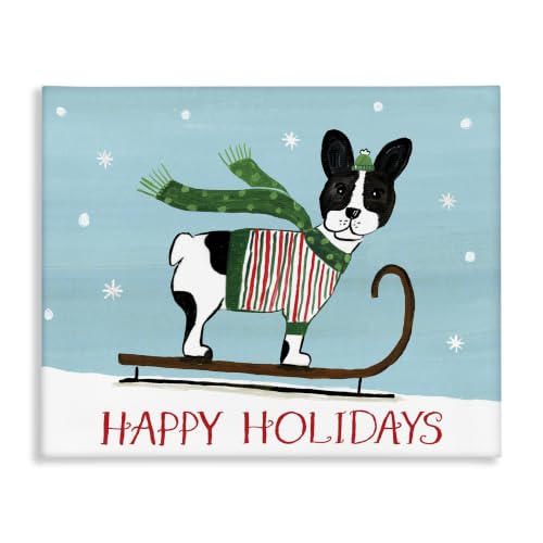 Stupell Industries Dog Sledding Holiday, 24 x 30 Inch Canvas Wall Art