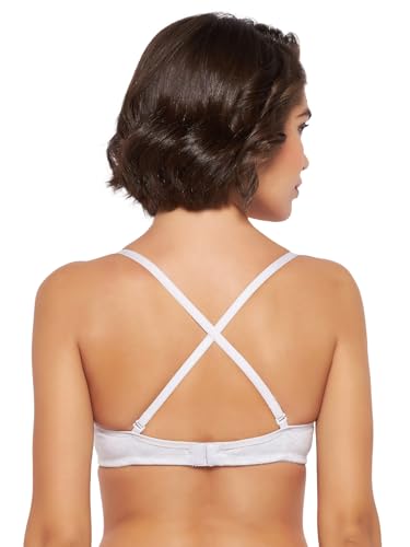 Image of Clovia Women's Cotton Lightly Padded Non-Wired Demi Cup Multiway T-Shirt Bra