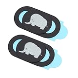 HONMEET 2 Stück Webcam Cover Slide mit Elefantenmotiv Umweltfreundliche Schützende Kameraabdeckung für Laptop Tablet und Smartphone Kompatibel Leicht zu Reinigen Langlebig