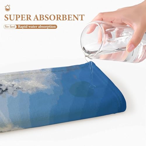 Serviette de bain à séchage rapide et ultra absorbante avec son motif arbres d'hiver - 4