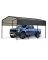 Metal Carport, 10x15FT Heavy Duty Steel Carport All-Weather with Galvanized Steel Roof & Heavy-Duty Anchor Rods for Pickup Trucks, Boats and Tractors