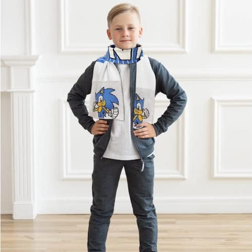 Bonamana Sonic The Hedgehog Scarf Children Scarf Winter Scarf Sonic Autumn Winter Neckerchiefs Neck Warmer Christmas Scarf for Kid Boys Girls Teenager