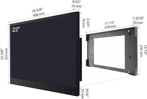 Miniatura 3 de Soulaca 22 pulgadas impermeable TV elegante color negro para baño LED TV SPA Android WiFi Bluetooth encendidoen pared ATSC DTV sintonizador cocina