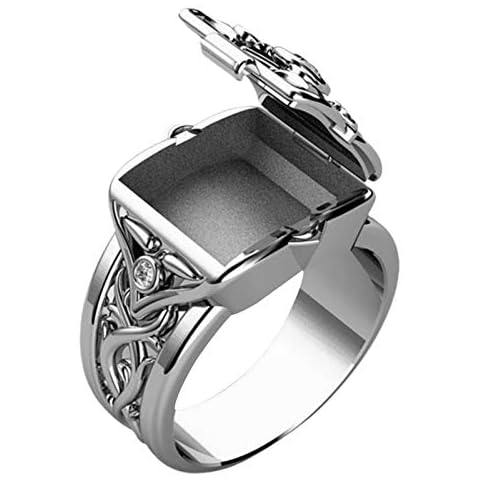 AchidistviQ Creative Open Rings Vintage Finger Ring for Men Birthday Jewelry Gift- Silver US 9 Cover