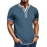 Camisa Manga Corta Hombre Azul Senderismo Henley Marca Gimnasio Camisetas Negras Ropa Verano Trabajo T-Shirt Homem Compra Online Manga Corta Camiseta Basica Hombre Azul XL