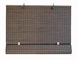 Seta Direct, Bamboo Cordless Flat-Weave Sun-Filtering Roll Up Blind (72x66 Inch, Espresso)