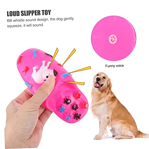 Angoily 2 Stück Bissfestes Kauspielzeug Aus Ungiftigem Gummi Mit Pfeifton Tiergerechtes Backenzahn Spielzeug Für Hundewelpen Hausschuh Design Für Haustierbeschäftigung