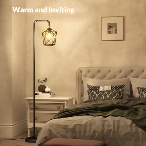 Lepower Industrial Floor Lamp, Floor Lamps For Living Room, Easy To Assemble, E26 Socket, On/Off Footswitch, Whole Metal, Etl Listed, 63 Inch Standing Lamp For Bedroom, Office, Farmhouse, E26 Included #TOP2