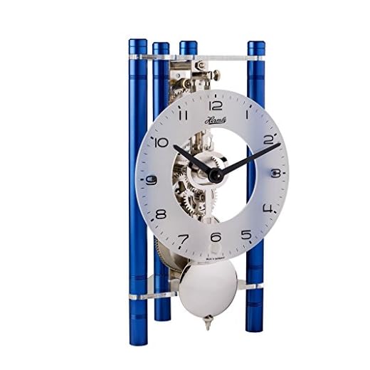 LAKIN Mechanical Mantel Clock By Hermle 23025Q70721 | Blue, Silver Pendulum