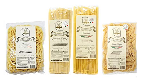 Masciarelli Variety Pack, 1 Each of Caserecci, Fettuccine, Spaghetti, Penne - Imported Artisan Italian Pasta from Abruzzo Italy, 500 Grams Per Pack, Linea Classica Pasta Masciarelli