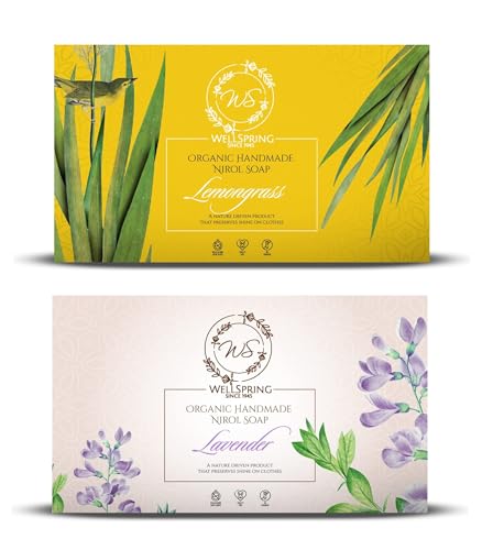 Image of Wellspring (Pack of 2) Nirol Natural Washing Laundry Soap Bar | Veg, Organic And Chemical Free| Baby Safe| For Sensitive Skin| Lemon & Lavender Fragrance (240 Grams)