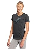 Nackenband Futter ASICS Damen Profile Tee, Damen, Graphite/Cyan Blue, Large