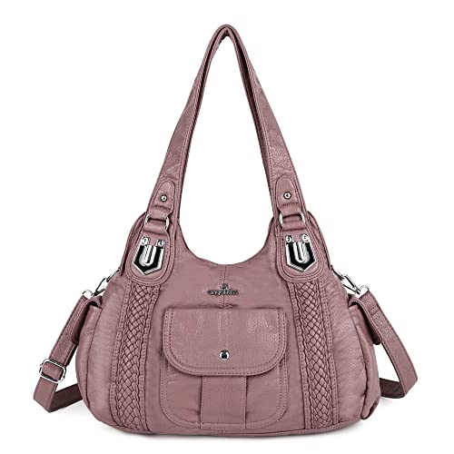 Image of Angel Kiss Purses and Handbags for Women Washed Vegan Leather Crossbody Hobo Satchel Shoulder Tote Purse