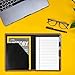 Gorbado Padfolio/Portfolio Binder, Mini Padfolio Portfolio Binder 5 x 8 Legal Writing Pad, A5 Document Organizer Folder for Men Women, Brown