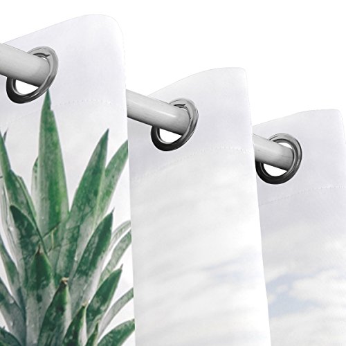 Aideess Ocean Fruit Pineapple Darkening Thermal Insulated Polyeste Grommet Blackout Window Curtains For Living Room Curtain 55X84-Inch, 2 Panel #TOP2