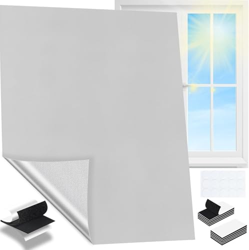 Oscurecimiento de ventana – 100 % lámina de bloqueo de luz con , protección solar interior, oscurecimiento de ventanas, sin agujeros, protección contra el calor, tela opaca para claraboyas, viajes