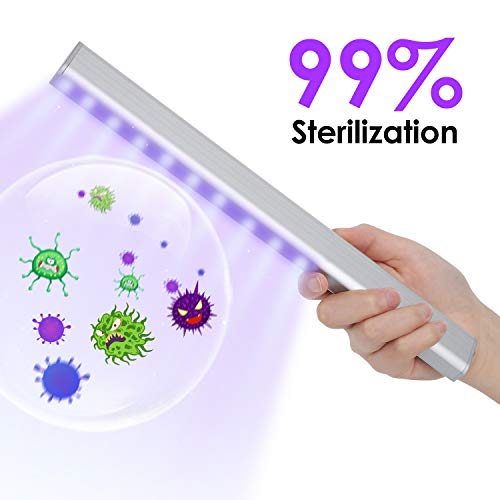 Mbuynow Esterilizador de luz UV, desinfectante portátil, lámpara germicida UV, tasa antibacteriana, 99% sin productos químicos para hotel, oficina, escuela, baño, coche, área de mascotas