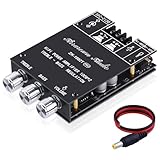 ARRAROWN ZK-1002T PRO 2.0 Channel Bluetooth 5.0 Amplifier Board 200W HiFi Subwoofer Audio AMP with Treble and Bass Control BT and AUX Inputs, DC 12-24V 2.0 Channel Stereo AMP Module for DIY Speakers