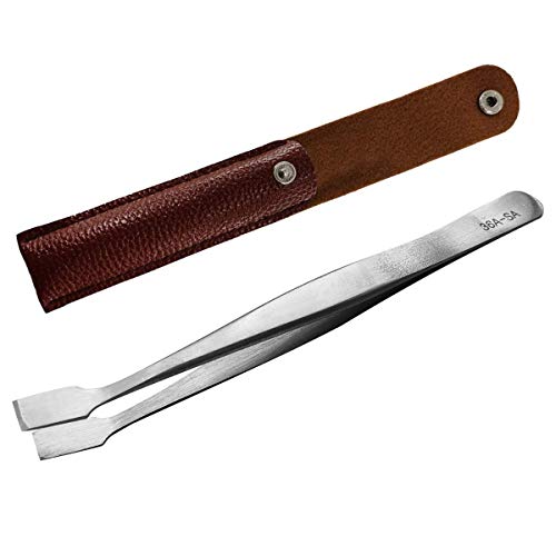 Stainless Steel Flat Spade-Tip Tongs Stamp Tweezers Philately Collector Tools