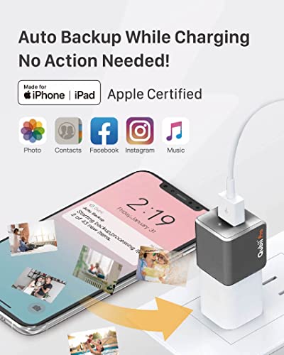 image for MAKTAR Qubii Pro USB-A Flash Drive, Auto Backup While Charging, MFi Ce