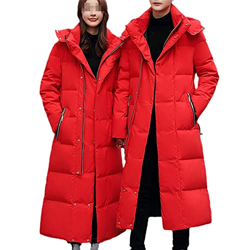 Parka d'hiver mixte rouge en taille XXL veste longue et chaude